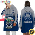 Personalized NFL Indianapolis Colts Blanket Hoodie Baby Yoda Lover Unisex Hoodie