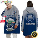 Personalized NFL Indianapolis Colts Blanket Hoodie Baby Yoda Lover Unisex Hoodie