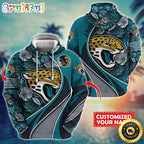 Personalized NFL Jacksonville Jaguars Hoodie Flower Print 3D Hoodie
