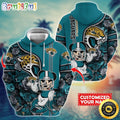 Personalized NFL Jacksonville Jaguars Hoodie Mickey Mouse Flower 3D Print Hoodie
