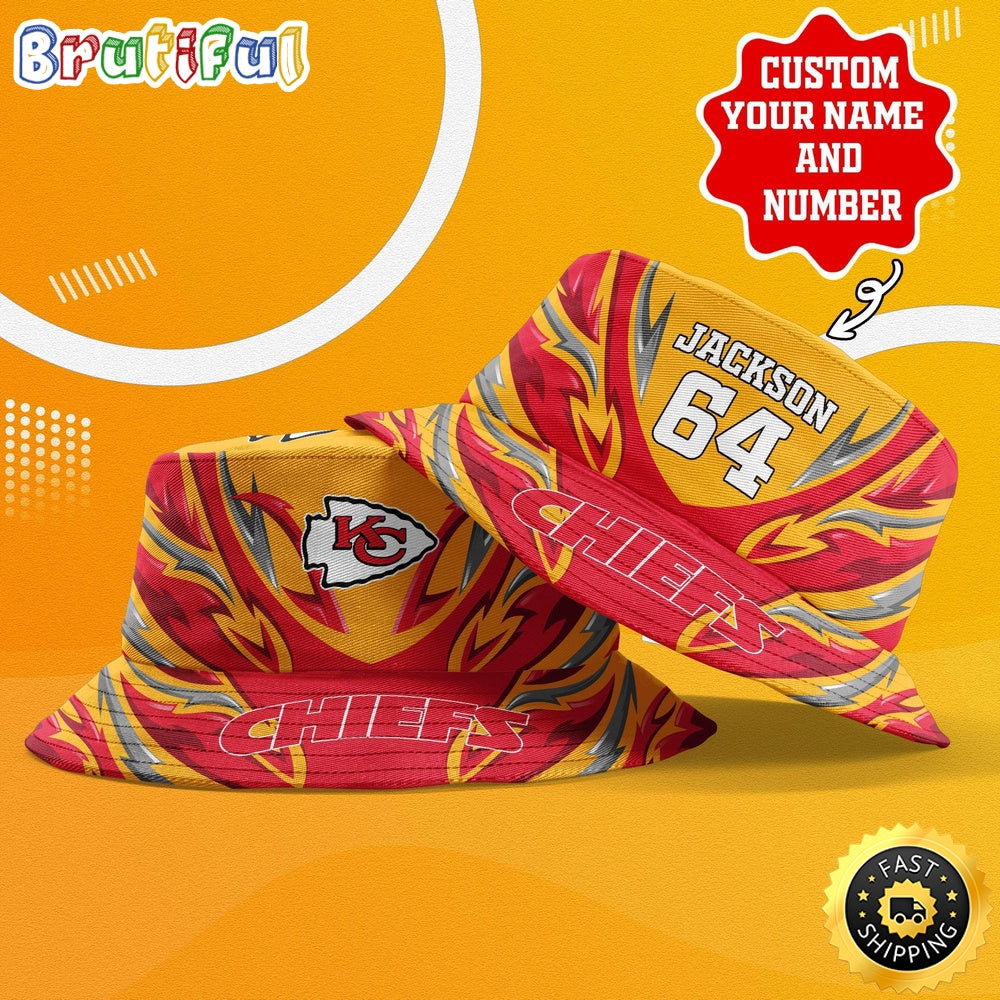 Personalized NFL Kansas City Chiefs Bucket Hat Sport NFL Bucket Hat