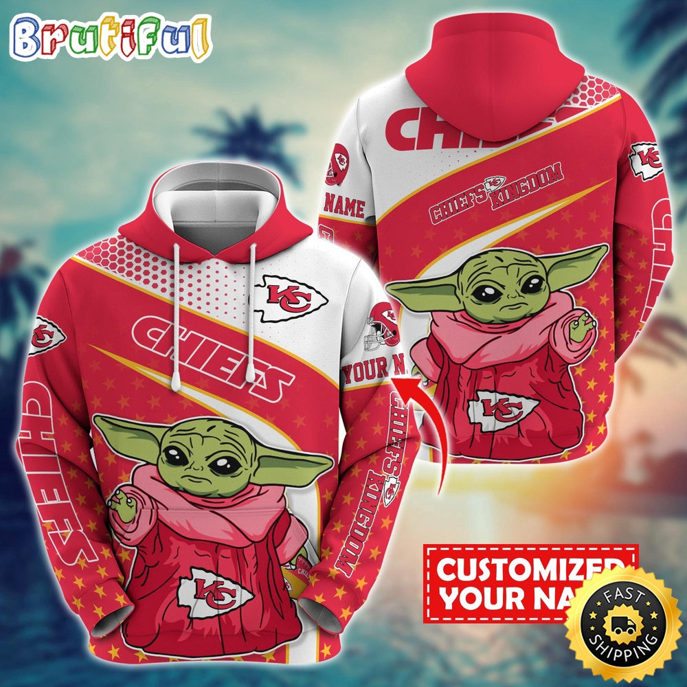 Personalized NFL Kansas City Chiefs Hoodie Baby Yoda All Over Print Hoodie