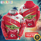 Personalized NFL Kansas City Chiefs Hoodie Baby Yoda All Over Print Hoodie