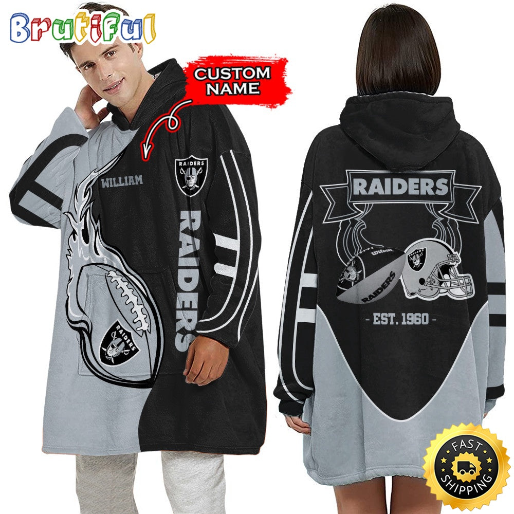 Personalized NFL Las Vegas Raiders Blanket Hoodie Unisex Hoodie For Football Fans