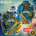 Personalized NFL Los Angeles Chargers Hoodie Flower Print 3D Hoodie
