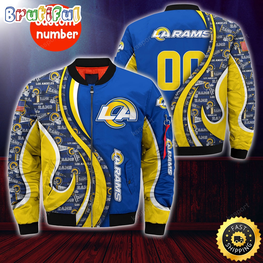 Personalized NFL Los Angeles Rams Bomber Jacket Urban Bomber Fashion