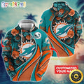 Personalized NFL Miami Dolphins Hoodie Flower Print 3D Hoodie