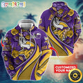 Personalized NFL Minnesota Vikings Hoodie Flower Print 3D Hoodie