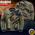 Personalized NFL New Orleans Saints Bomber Jacket Iconic Bomber Look