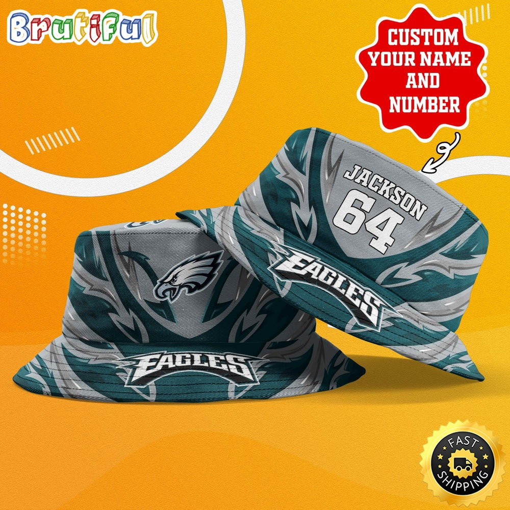 Personalized NFL Philadelphia Eagles Bucket Hat Sport NFL Bucket Hat