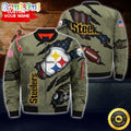Personalized NFL Pittsburgh Steelers Bomber Jacket Iconic Bomber Look