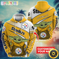 Personalized NFL Pittsburgh Steelers Hoodie Baby Yoda All Over Print Hoodie