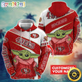 Personalized NFL San Francisco 49ers Hoodie Baby Yoda All Over Print Hoodie