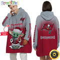 Personalized NFL Tampa Bay Buccaneers Blanket Hoodie Baby Yoda Lover Unisex Hoodie