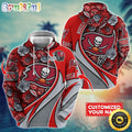 Personalized NFL Tampa Bay Buccaneers Hoodie Flower Print 3D Hoodie
