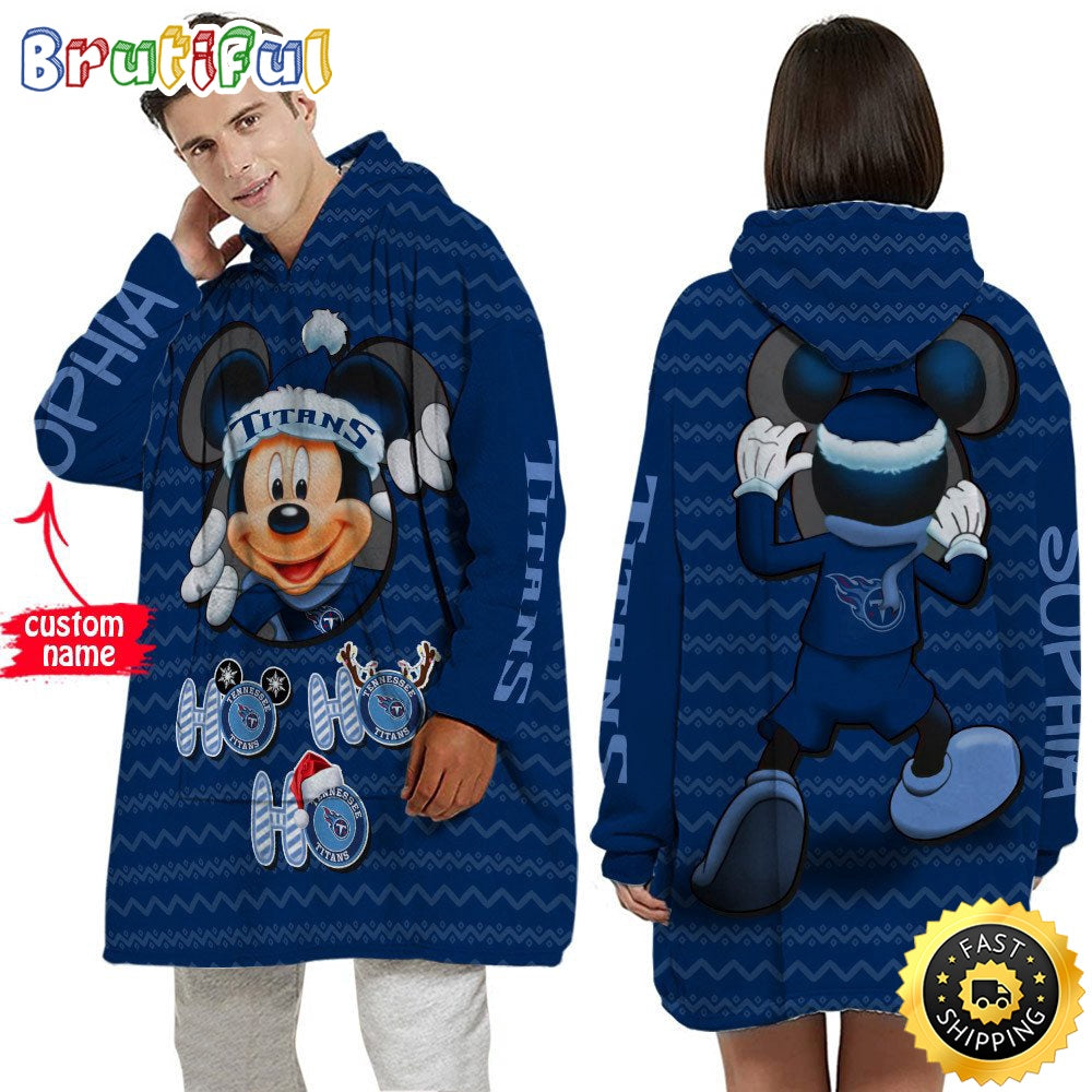 Personalized NFL Tennessee Titans Blanket Hoodie Mickey Unisex Hoodie