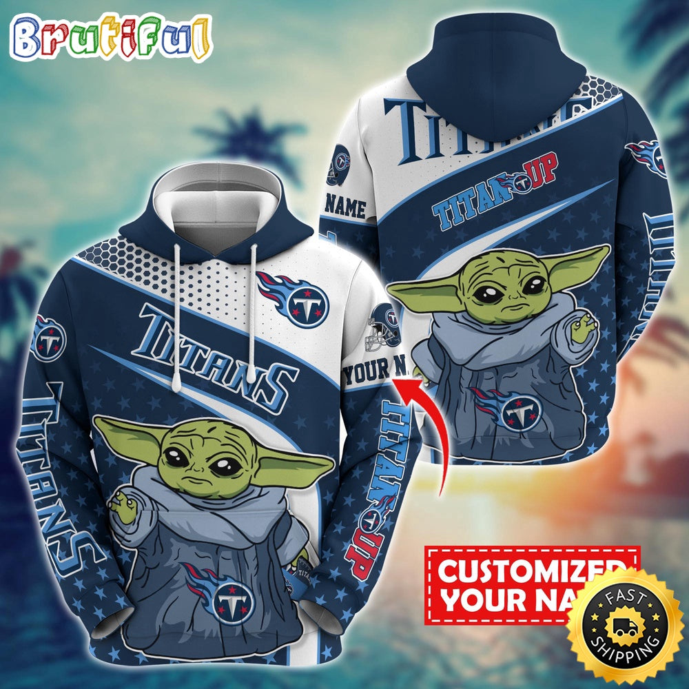 Personalized NFL Tennessee Titans Hoodie Baby Yoda All Over Print Hoodie