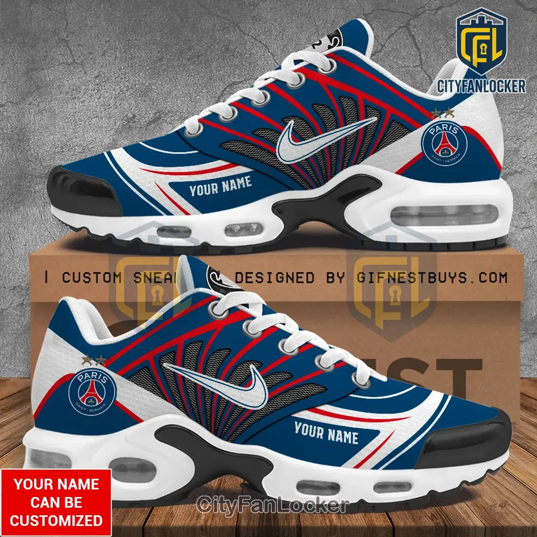 Personalized Paris Saint-Germain Champions of Europe 25/26 Air Max Shoes