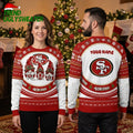 Personalized San Francisco 49ers Christmas Gnome Custom Name Ugly Christmas Sweater