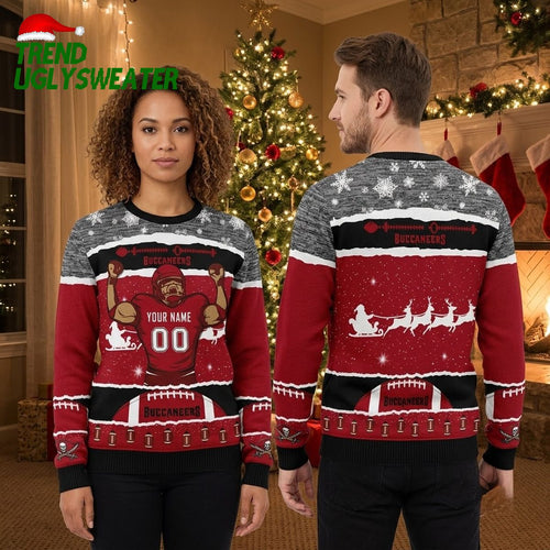 Personalized Tampa Bay Buccaneers Football Player Custom Name And Number Ugly Christmas Sweater