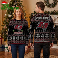 Personalized Tampa Bay Buccaneers Skull Pirate Flag Custom Name Ugly Christmas Sweater