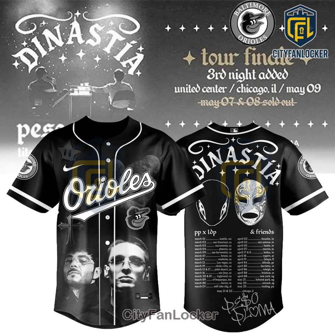 Peso Pluma Dinastia Tour Baltimore Orioles Limited Edition Baseball Jersey