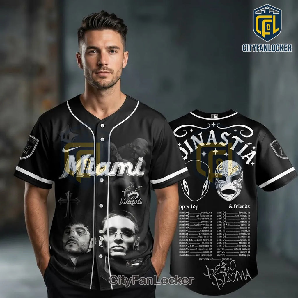 Peso Pluma Dinastia Tour Miami Marlins Limited Edition Baseball Jersey