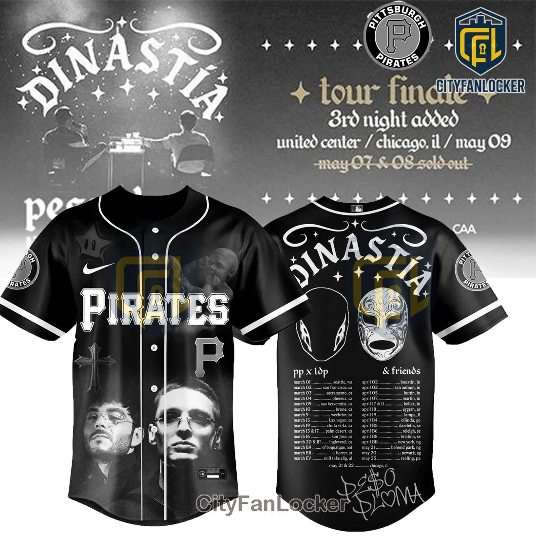 Peso Pluma Dinastia Tour Pittsburgh Pirates Limited Edition Baseball Jersey
