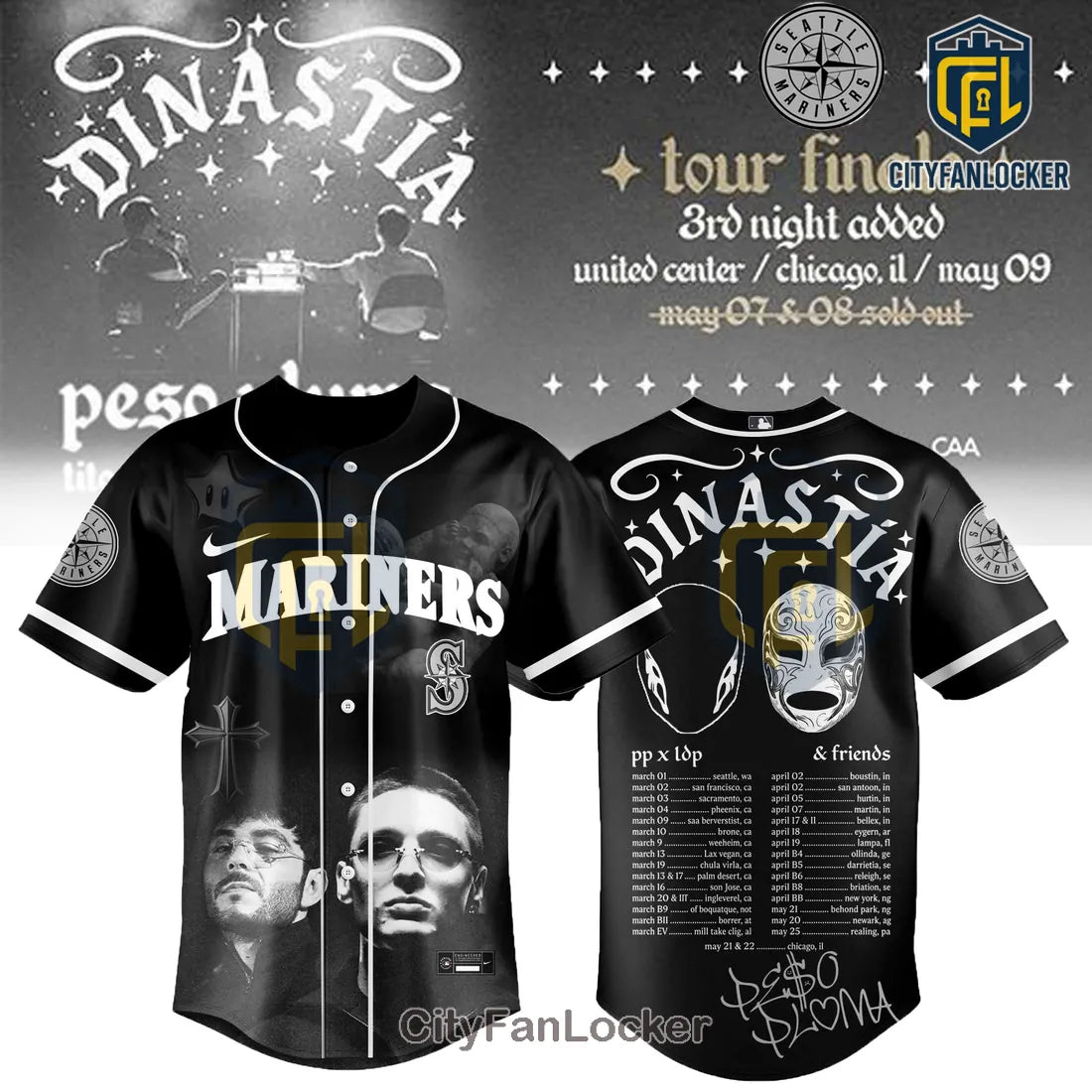 Peso Pluma Dinastia Tour Seattle Mariners Limited Baseball Jersey