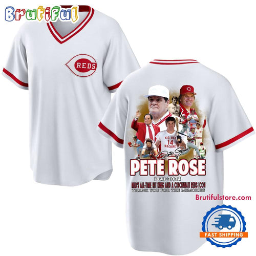 Pete Rose 1941-2024 MLB’S All Time Hit King And A Cincinnati Reds Icon Jersey Shirt