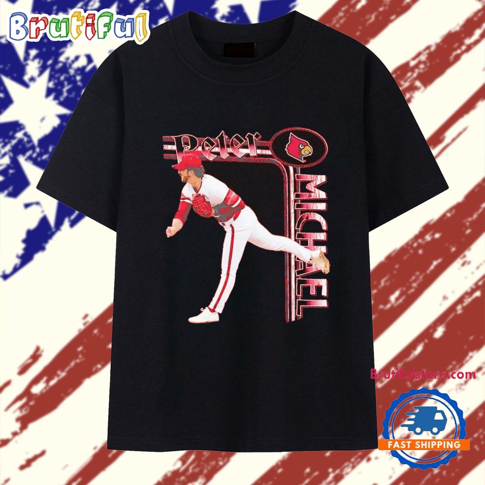 Peter Michael throw illustrated Louisville Cardinals T Shirt
