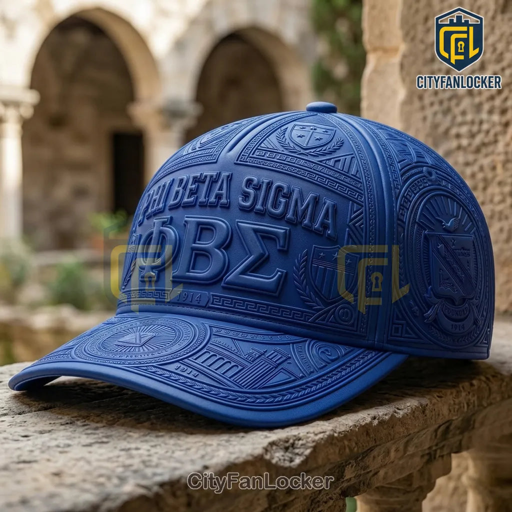 Phi Beta Sigma 1914 3D Embossed Leather Baseball Cap
