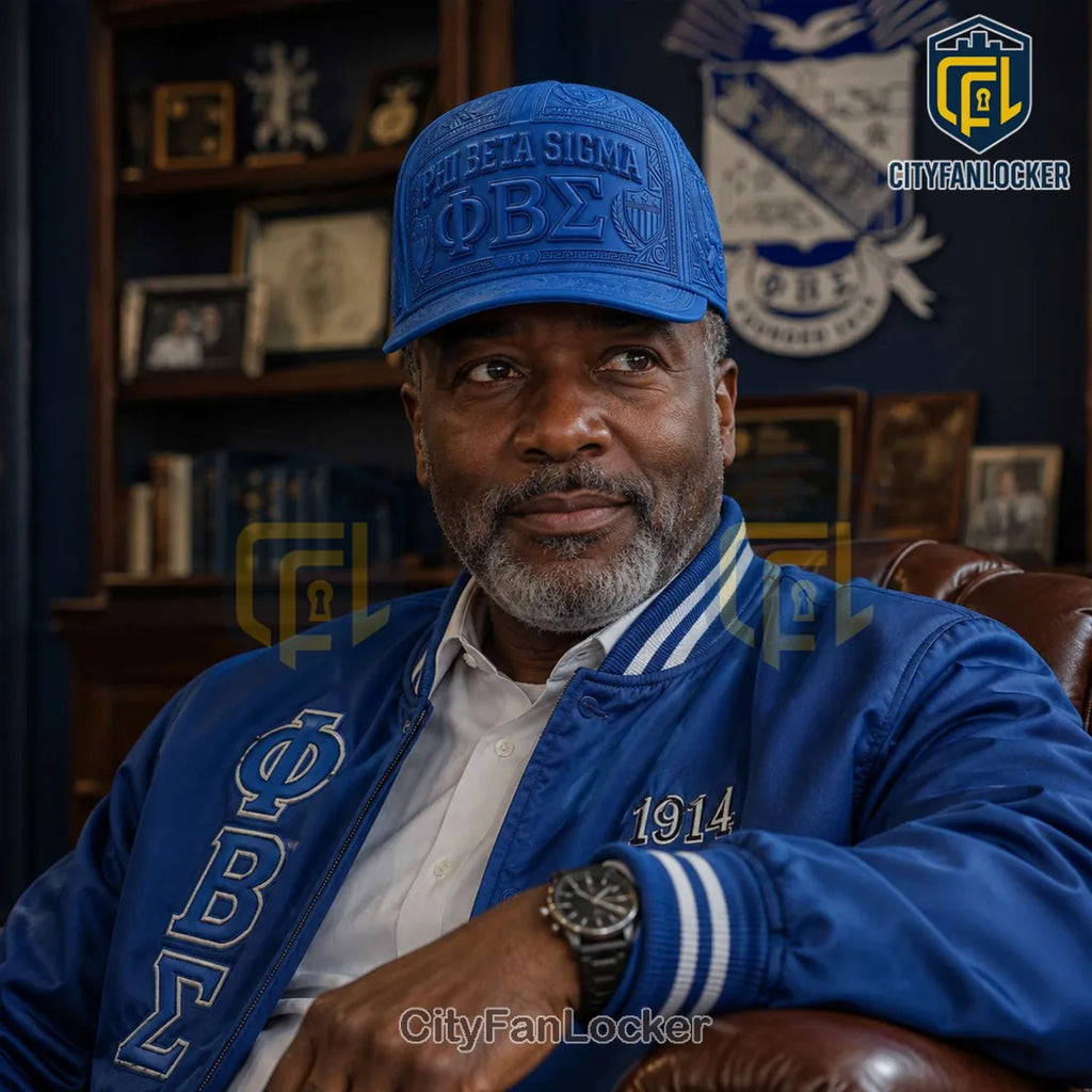 Phi Beta Sigma 1914 3D Embossed Leather Baseball Cap