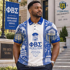 Phi Beta Sigma Blue White Fraternity Polo Shirt