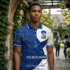 Phi Beta Sigma Fraternity 1914 Crest and Dove Royal Blue Polo Shirt