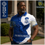 Phi Beta Sigma Fraternity 1914 Crest and Dove Royal Blue Polo Shirt