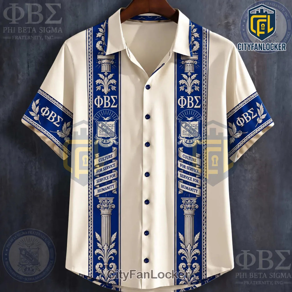 Phi Beta Sigma Fraternity Formal Short Sleeve Hawaiian Shirt