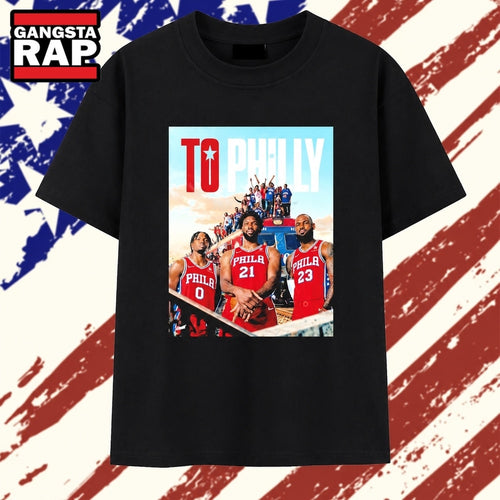 Philadelphia 76ers Joel Embiid LeBron James and Tyrese Maxey To Philly T Shirt