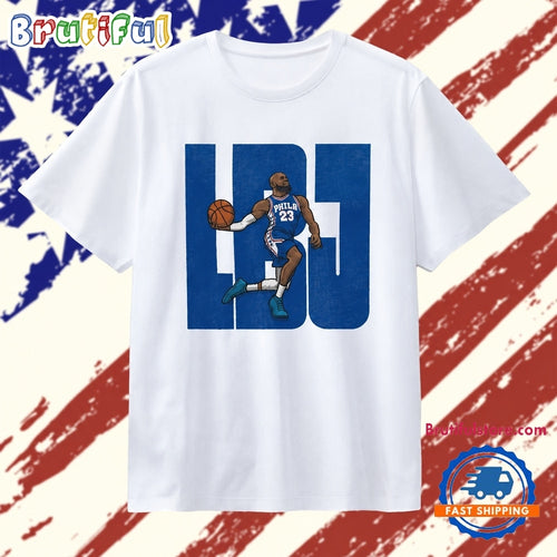 Philadelphia 76ers NBA Lbj Phila 23 Cartoon Caricature Basketball Player Dribbling T Shirt