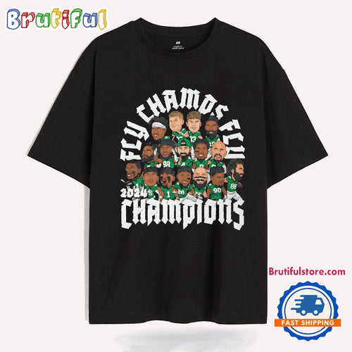 Philadelphia Eagles 2024 Champions Team Players Cartoon T Shirts