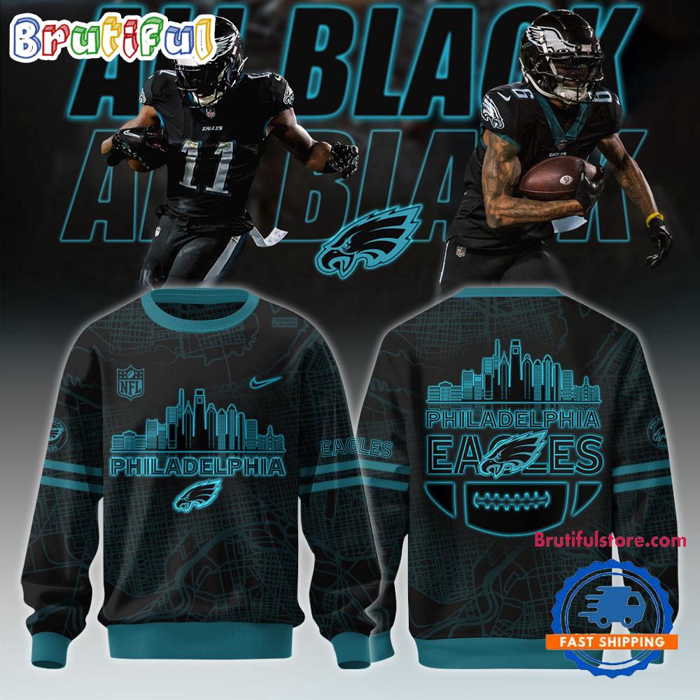 Philadelphia Eagles 2025 Back In Black Hoodie T-Shirt