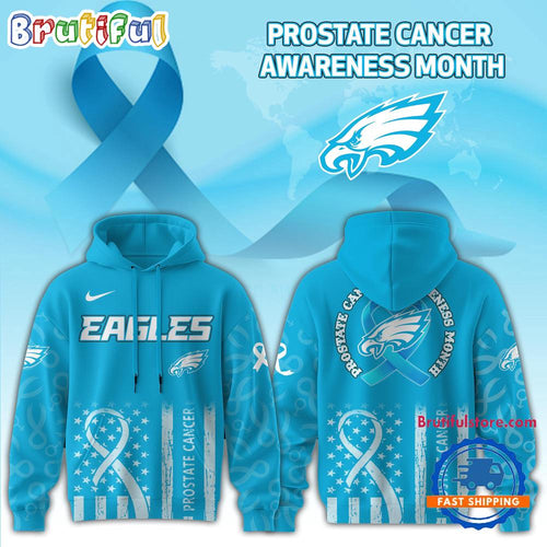 Philadelphia Eagles 2025 NFL Prostate Cancer Awareness Hoodie Shirt
