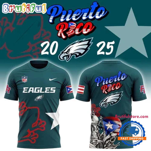 Philadelphia Eagles 2025 NFL Puerto Rico Heritage Limited 3D Shirt