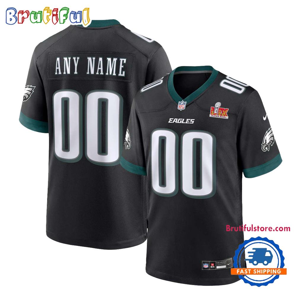 Philadelphia Eagles 2025 Super Bowl LIX Custom Name And Number Football Jersey