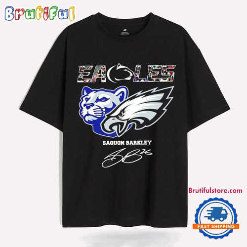 Philadelphia Eagles and Penn State Nittany Lions Saquon Barkley Signature T Shirt