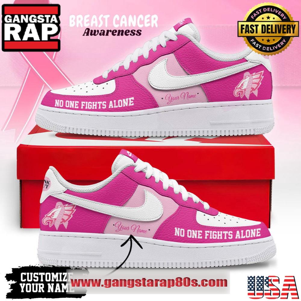 Philadelphia Eagles Breast Cancer Awareness October Custom Air Force 1 Running Sneakers Shoes