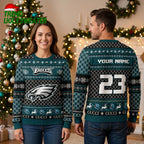 Philadelphia Eagles Custom Name Number Gucci Style Ugly Christmas Sweater