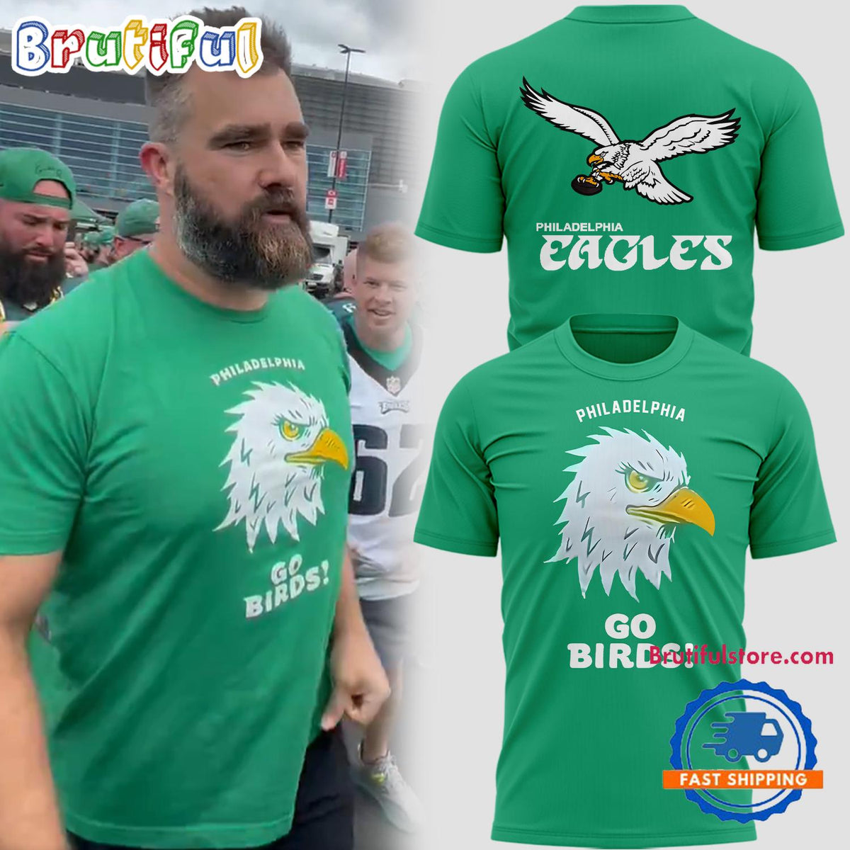 Philadelphia Eagles GO BIRDS 2024 NFL Hoodie T-Shirt