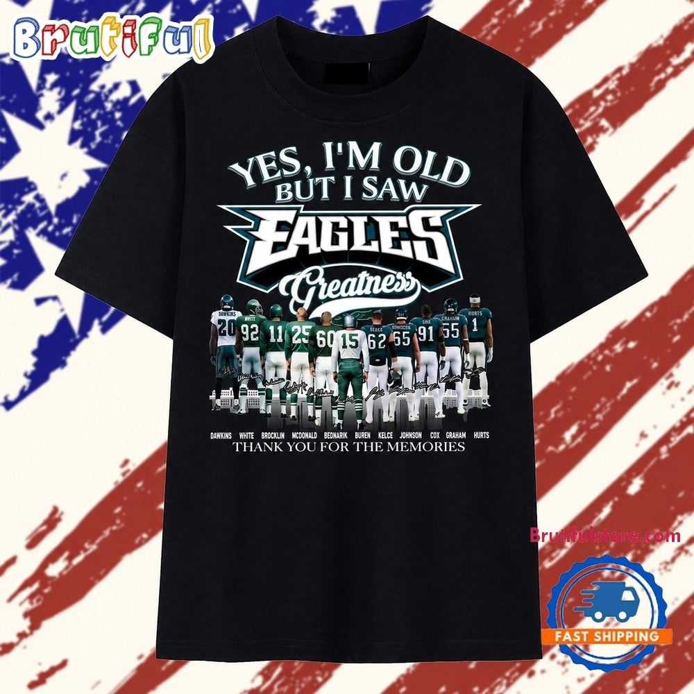 Philadelphia Eagles Greatness Legends Signatures Football T Shirt