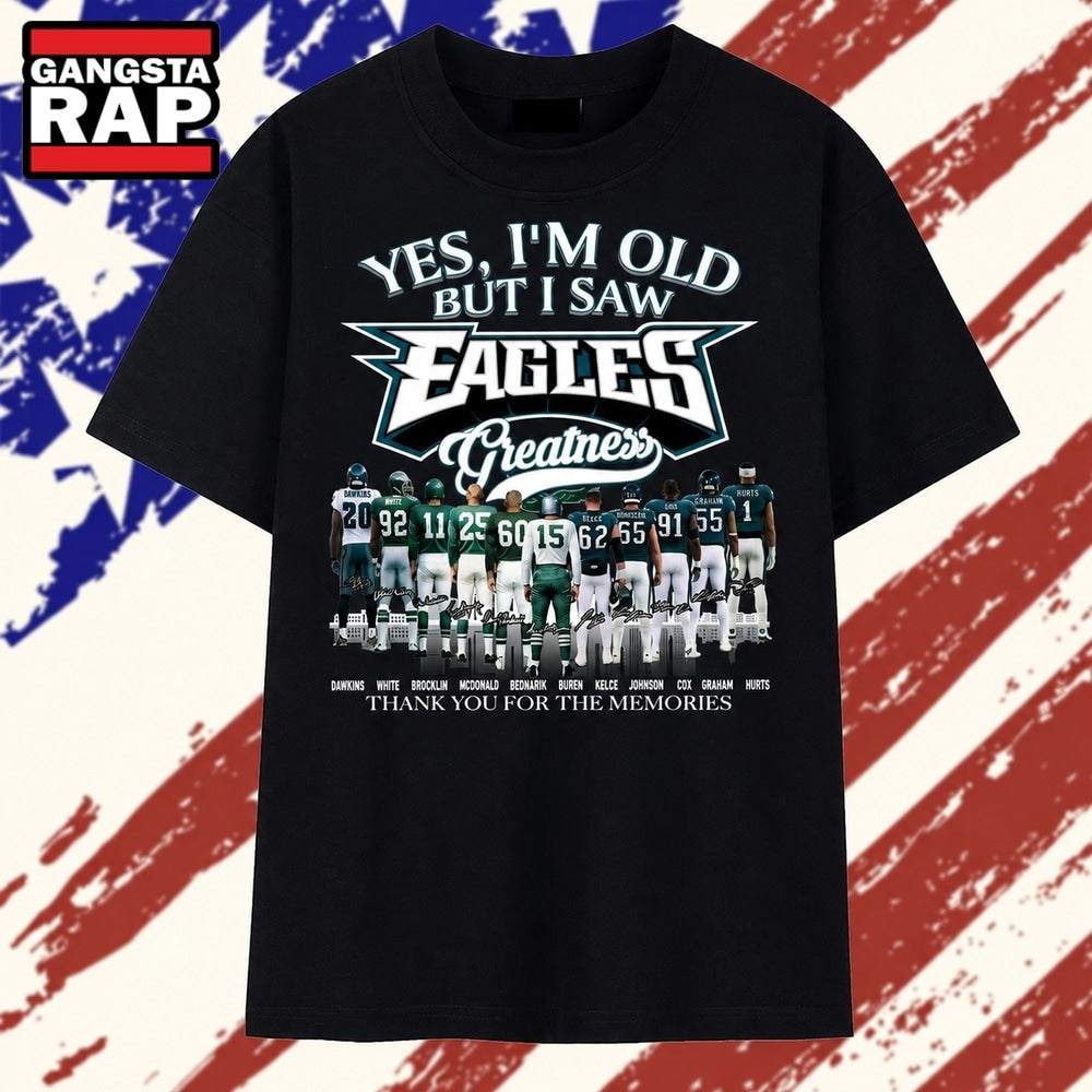 Philadelphia Eagles Greatness Legends Signatures Football T Shirt